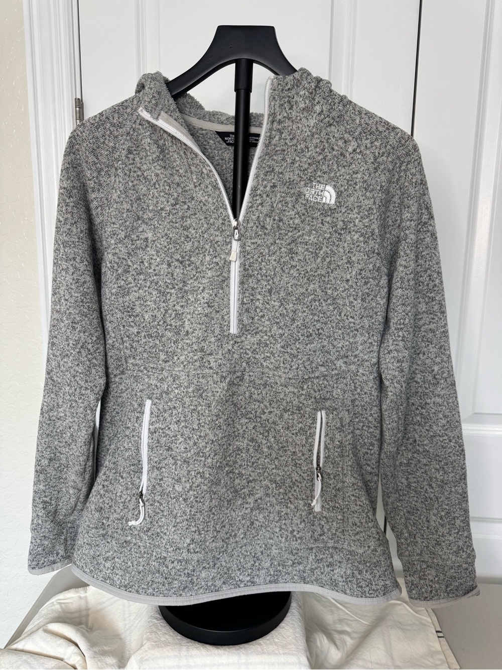 The North Face Heathered Gray Logo Knit Pullover